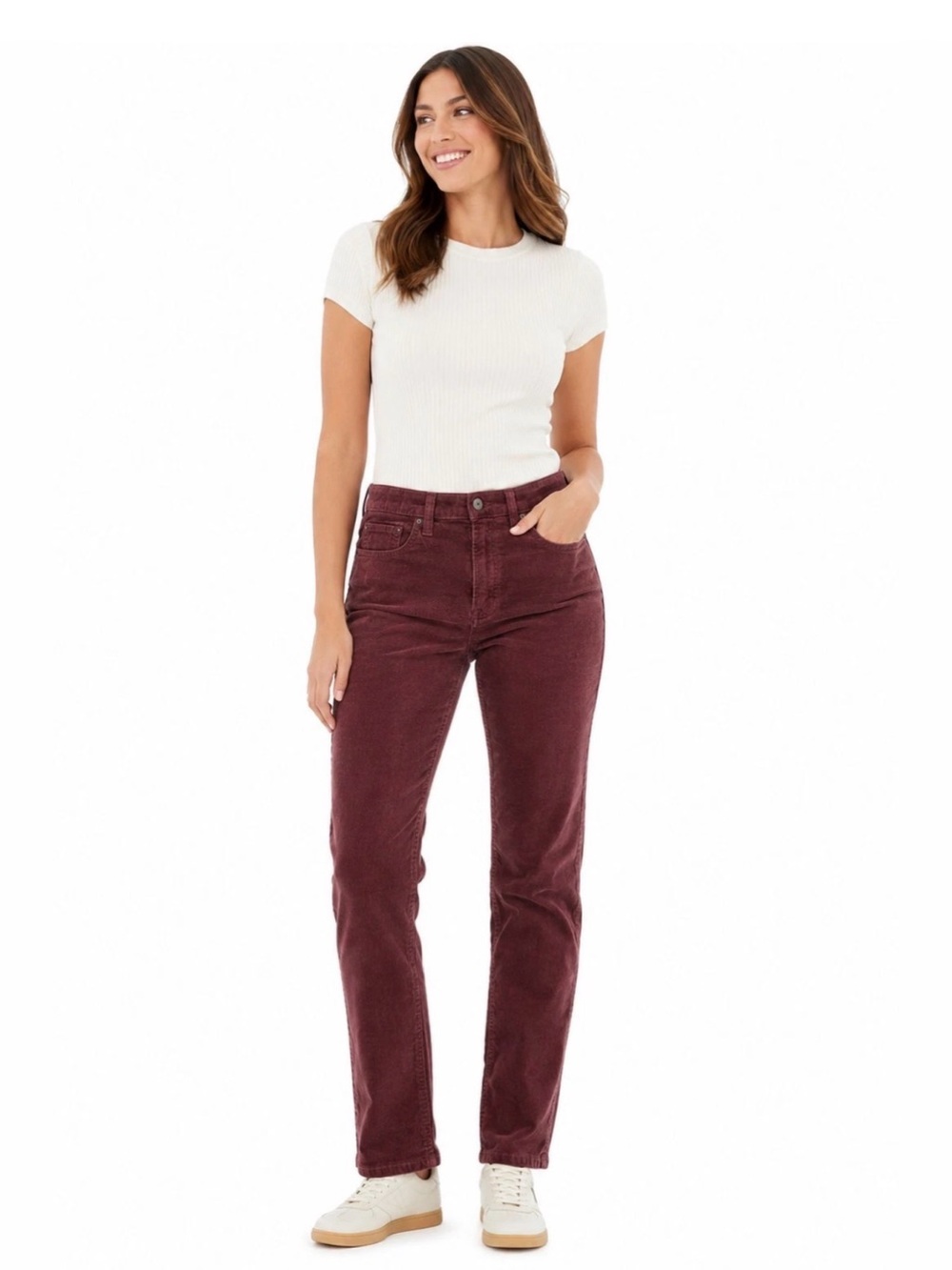 Gap Burgundy Corduroy Vintage Slim High Rise Pants